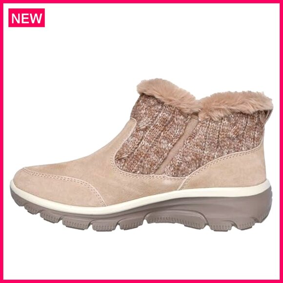 Suede Ankle Boots with Memory Foam, Faux Fur Lining, Side Zip - Picture 5 of 6